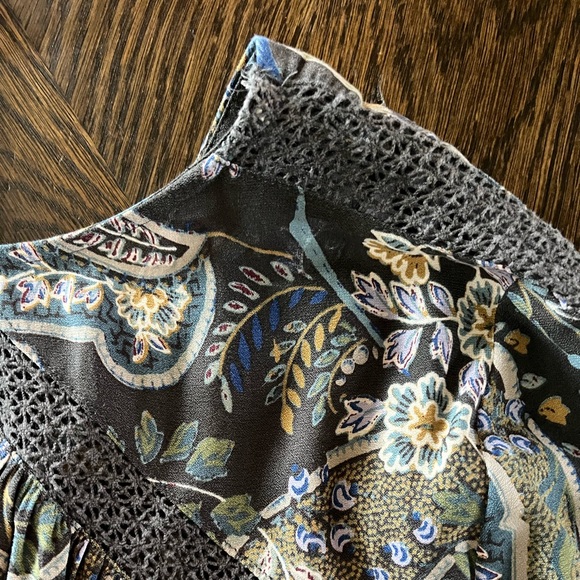 Free People small paisley pocket above knee flowy lace mini dress long sleeve - Picture 10 of 12